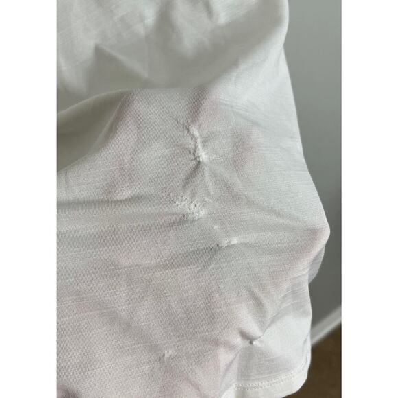 Nike SS Graphic Runaway White Shirt Mesh Sleeves Size Large Stretch Logo Women’s - Picture 3 of 6